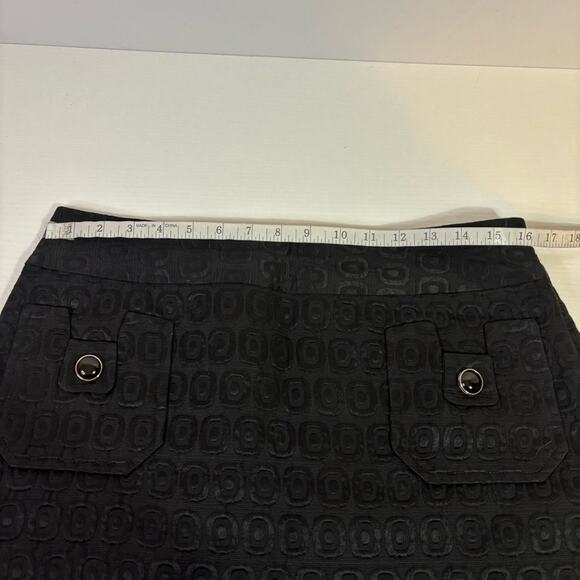 Milly Black A-Line Mini Skirt with Geometric Circles Size 10 C0057 - Picture 5 of 8